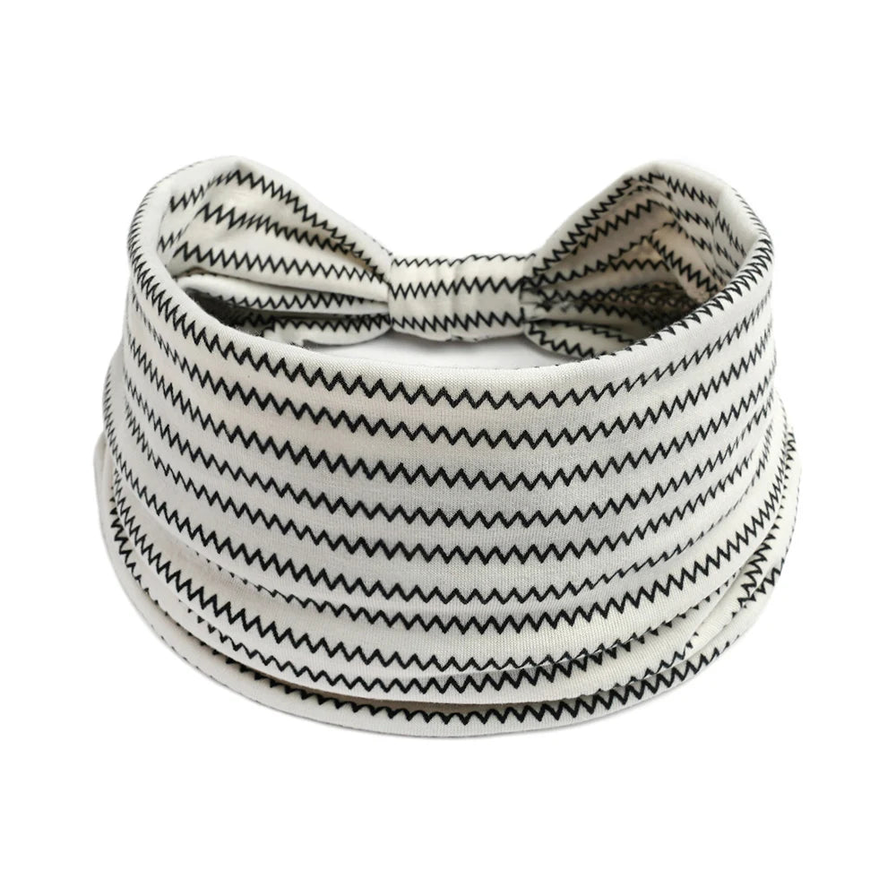 Bohol Headbands Women Wide Knotted Hairbands Elastic Turban Head Bands Non-Slip Floral Yoga Sports Sweatbands Workout Head Wraps