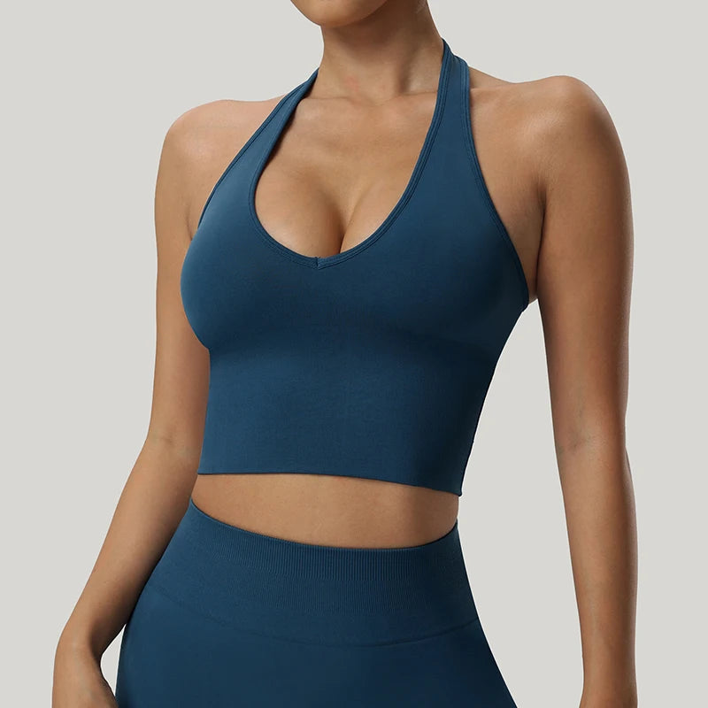 Seamless Sports Bra Women Impact Strappy Gym Top Yoga Activewear Woman Tank Tops Fitness Workout Clothing Gym Sportswear