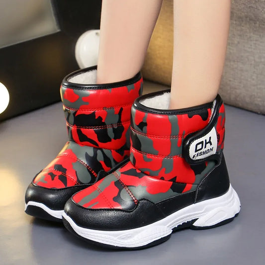 Kids' Casual Shoes Snow Boots Ankle Boots PU Leather Winter Shoes Velcro Anti-Slip Warm Shoes For Girls Size 26-37