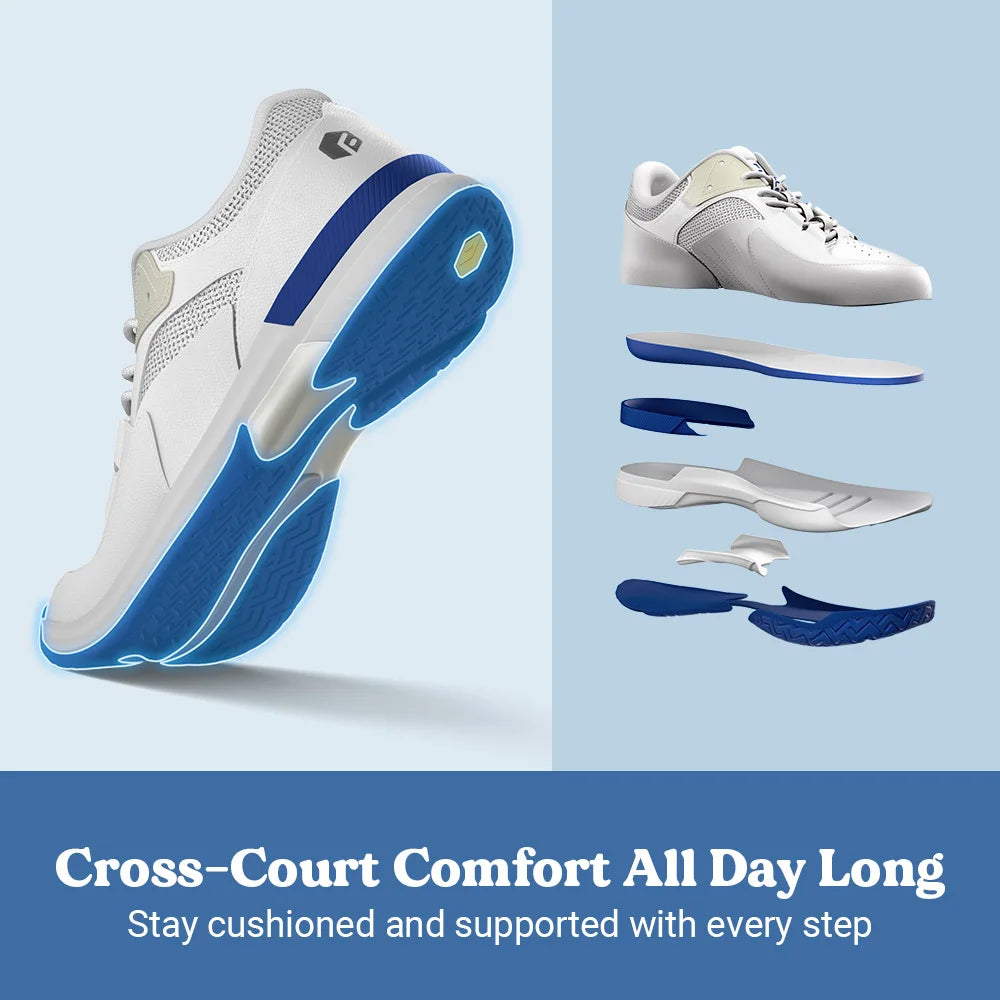 Men's Tennis Shoes Professional Training Sneakers Wear Resistant Anti-Slip Sweat Absorbent for Swollen Feet Arch Support