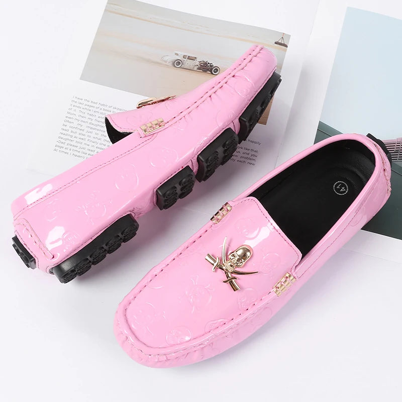 Stylish Mens Big Size 38-48 Dress Formal Wedding Shoes Pink Male Popular Groom Walking Loafers Designer Gentleman Casual Shoes
