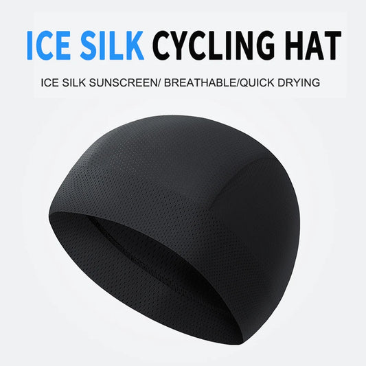 Outdoor Sports Cycling Hat Quick Drying Small Cap Motorcycle Ice Silk Breathable Hat Bike Helmet Liner Hat Running Skiing Headwe