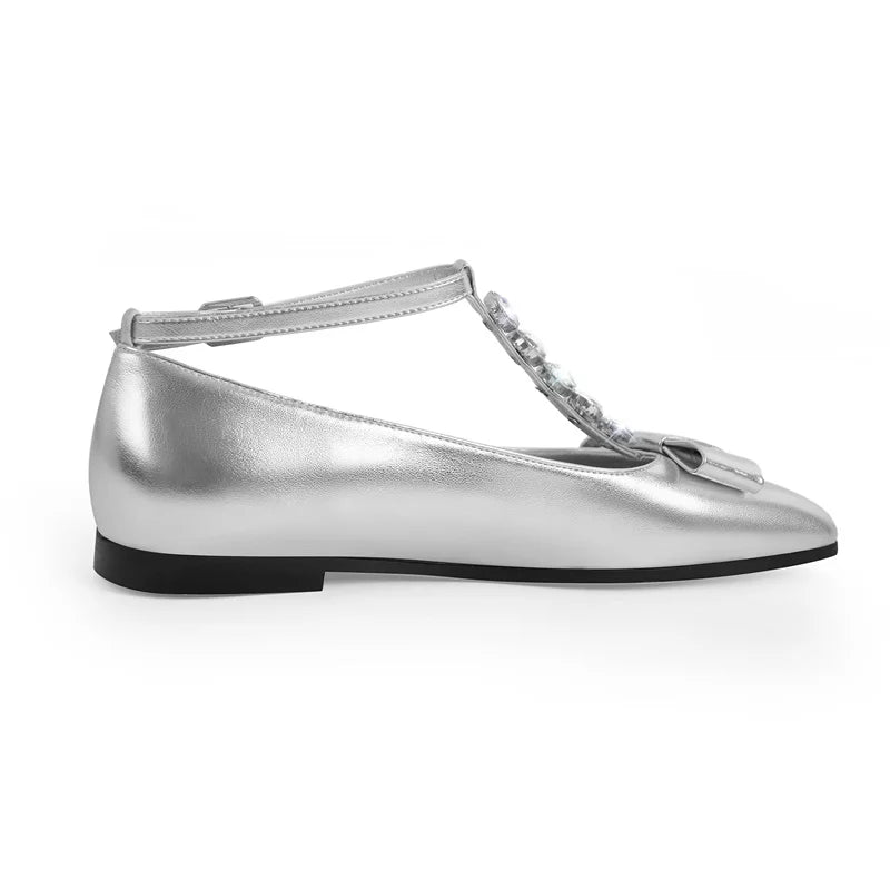 Woman Rose Red Elegent Slip On Flats Fashion Daily Elegant Crystal Flat Shoes