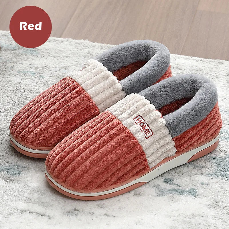Unisex Fur Fluffy Indoor Slippers With Soft Comfy Furry Bedroom Slides and Non-Slip Plush Flat Cotton Shoes