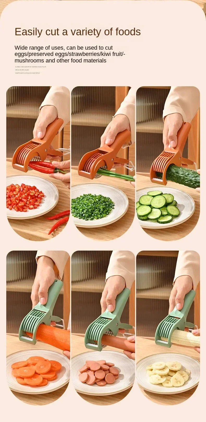 Kitchen Tools Stainless Steel Vegetable and Fruit Slicer Multi Functional Salad Slicer Kitchen Accessories