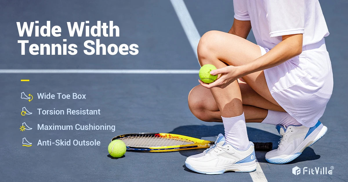 Men's Tennis Shoes Professional Training Sneakers Wear Resistant Anti-Slip Sweat Absorbent for Swollen Feet Arch Support