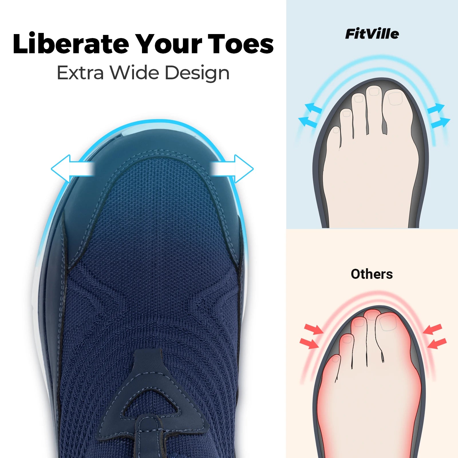 Wide Men's Slip-On Walking Shoes Lightweight Breathable Outdoor Casual Sports Running Shoes Sneakers For Swollen Feet