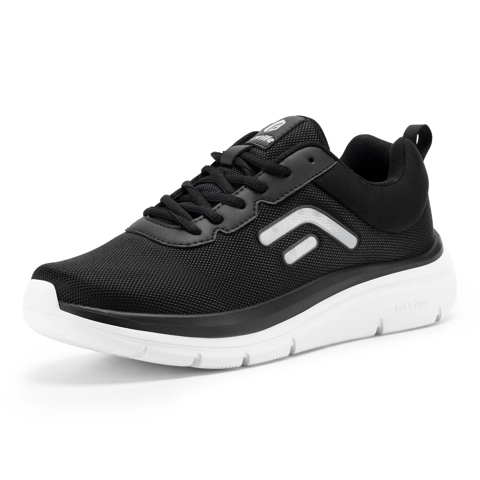 Men's Wide Width Thick Sole Walking Shoes - Lightweight And Breathable Sneakers For Plantar Fasciitis Pain Relieve