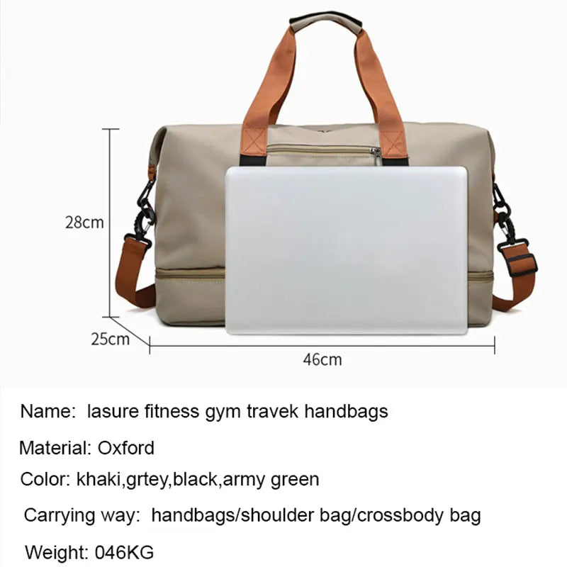 Travel And Portable Fitness Sports Bag With Shoulder Crossbody Feature - Chest & Handbag Duffle Carry On Weekender Bag
