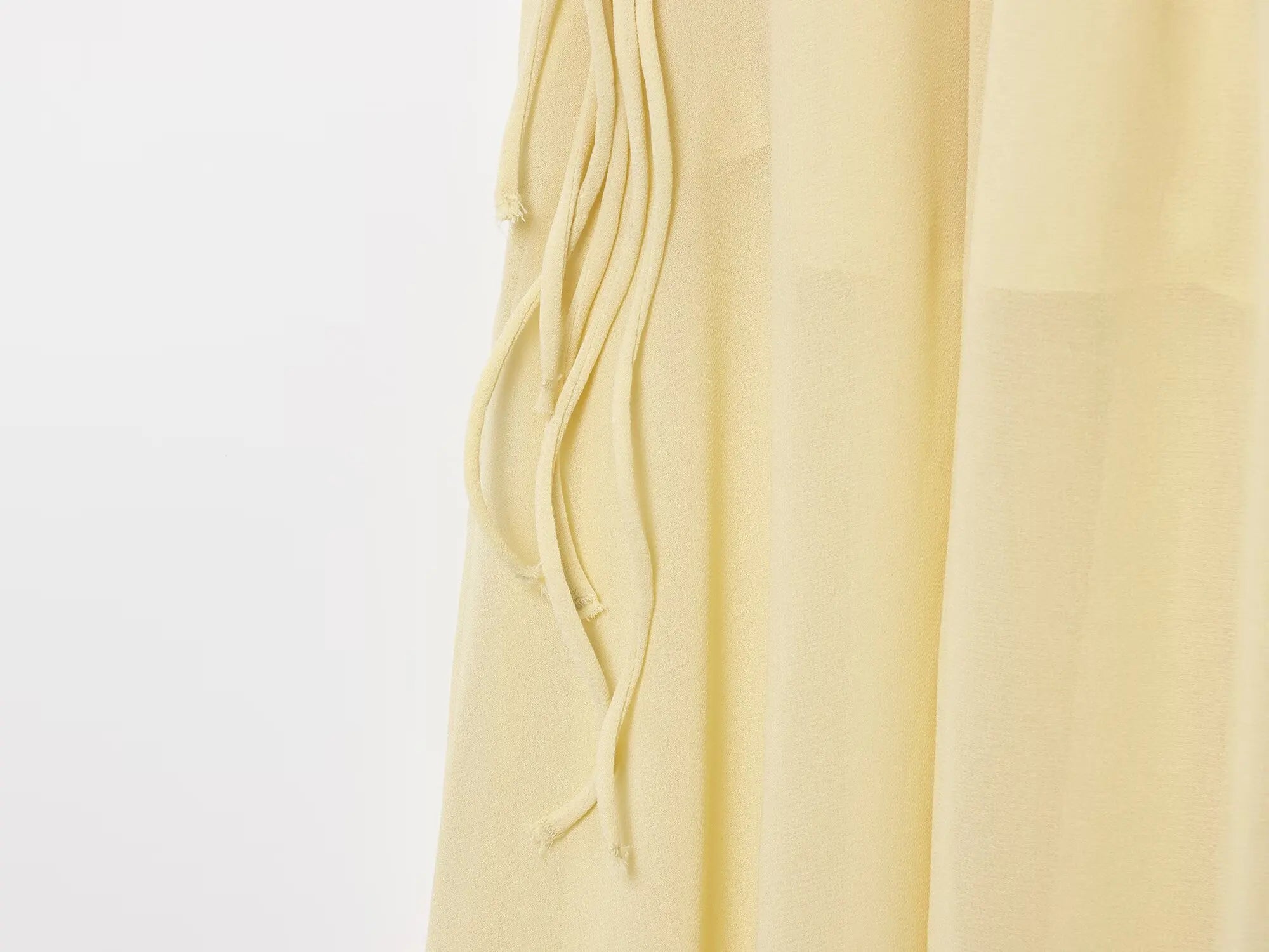Elegant Yellow Chiffon Midi Skirt High Waist Drawstring Loose Fit Women's Summer Holiday Fashion A-Line Skirts