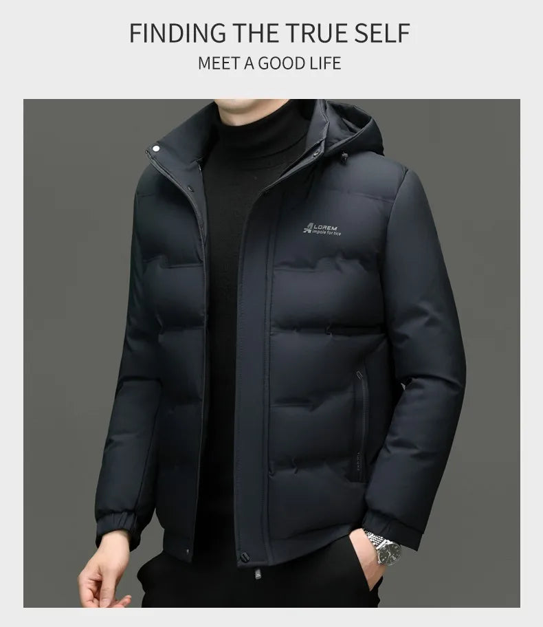 Men's Top Grade Designer Winter Brand Parka Jacket Casual Fashion Windbreaker Hooded Thick Bubble Male Coats