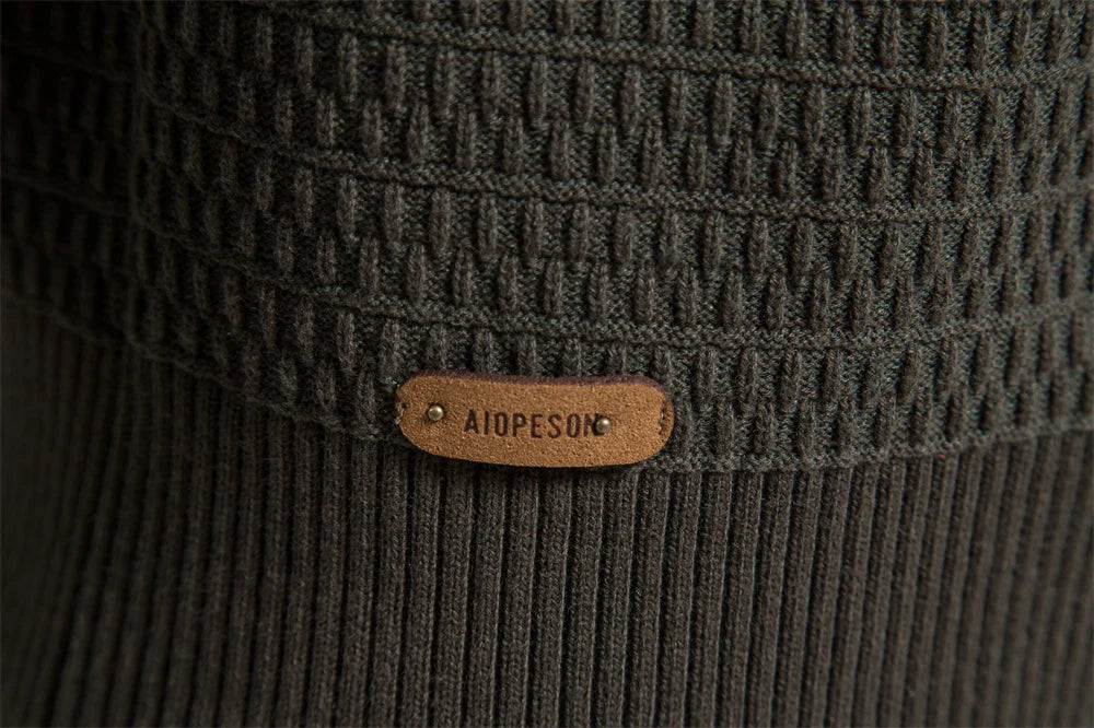 Men's Knitted Cardigan Cotton High Quality Button Mock Neck Sweater for Men's New Winter Designer Cardigans