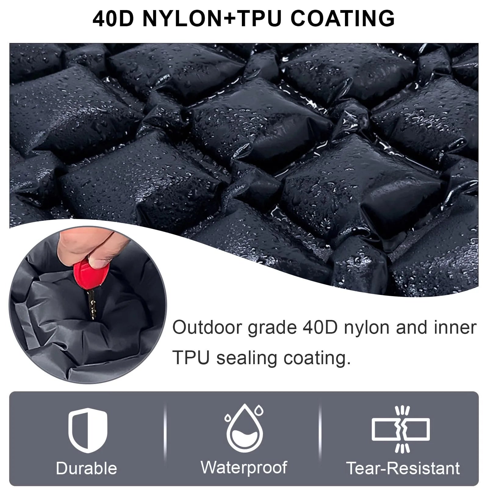 New Single Inflatable Mattress - Connectable, Lightweight & Portable for Camping, Travel, Home Use - Fast Shipping!