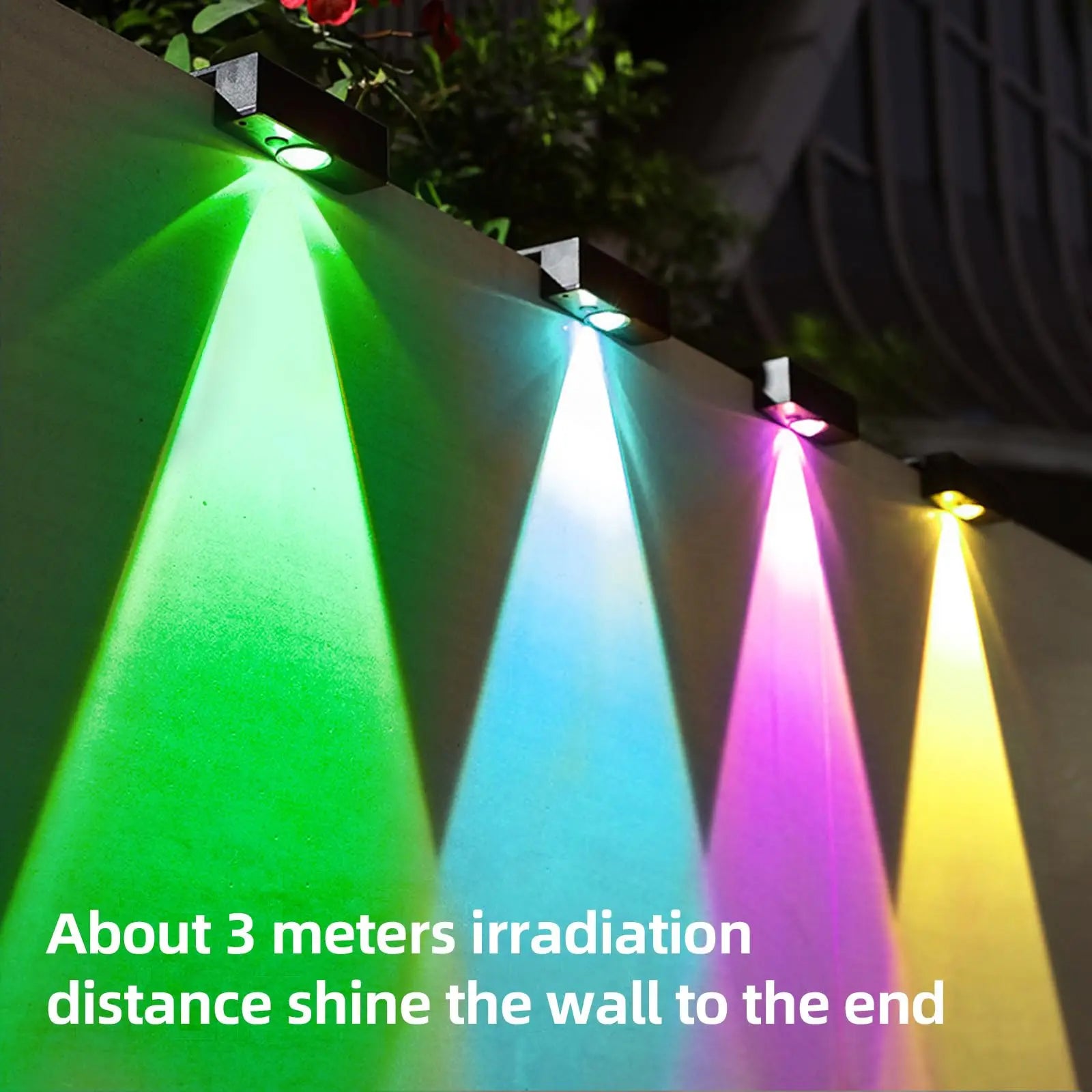 Solar Fence Light Outdoor RGB/Fixed Color Deck Light IP65 Waterproof Solar Outdoor Light for Garden Yard Railing Wall Step Patio
