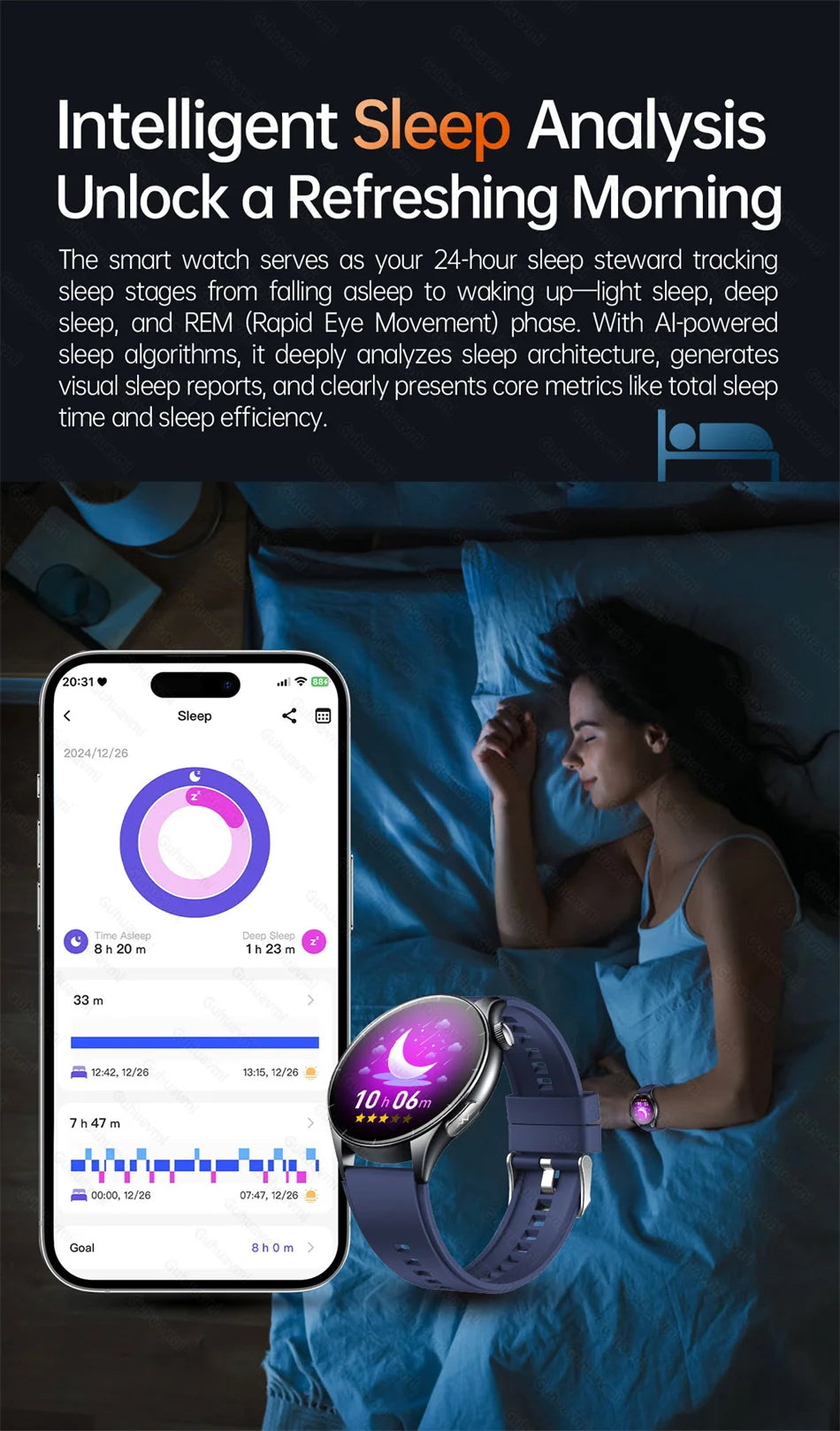 2025 Nieuw Smart Watch NFC ECG+PPG Bloedzuurstof Urinezuur Bloeddruk Saffier Smartwatch Heren - Compatibel met Samsung Galaxy, Xiaomi en Huawei IOS