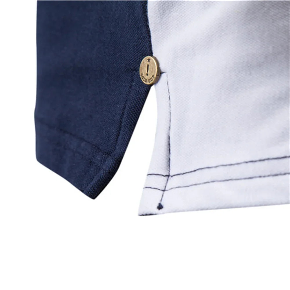 100% katoenen poloshirt met badge-borduurwerk voor heren, korte mouwen, patchwork herenpolo's, zomerkleding van kwaliteitsmerken voor heren
