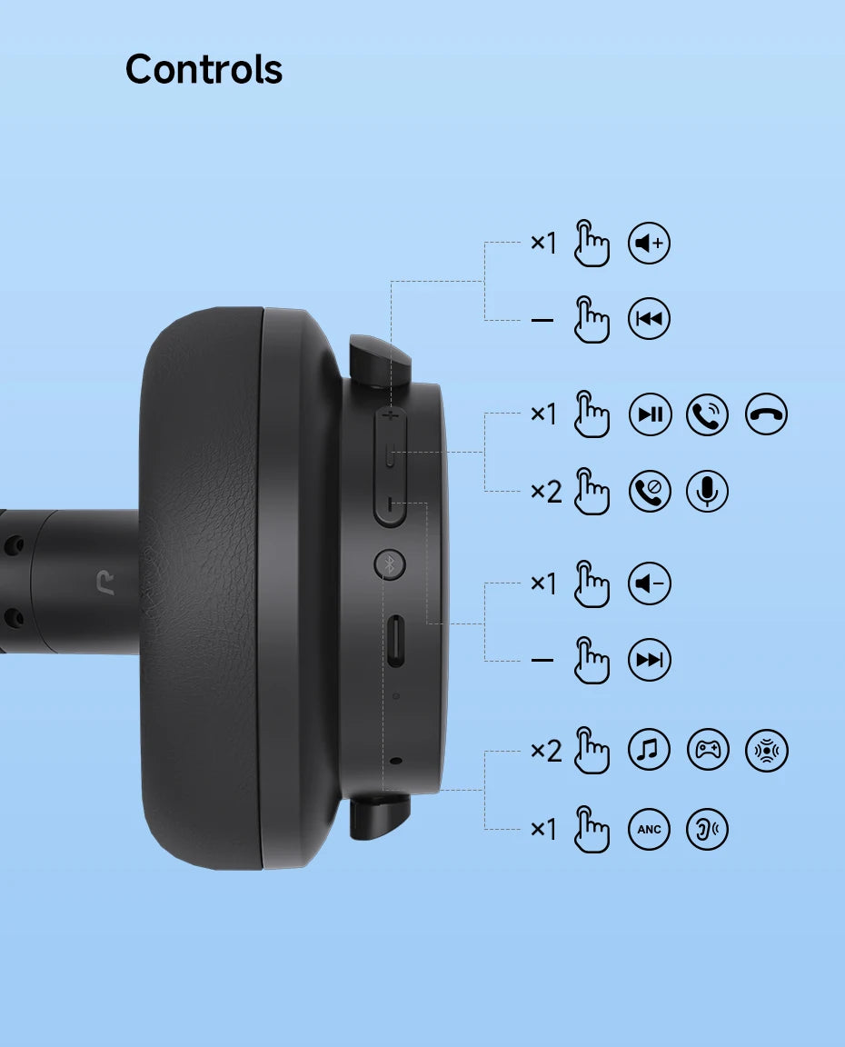 Edifier H9 Active Noise Cancelling Wireless Headphones Bluetooth 5.4 Headset Hi-Res Audio 75H Battery Life Foldable Design