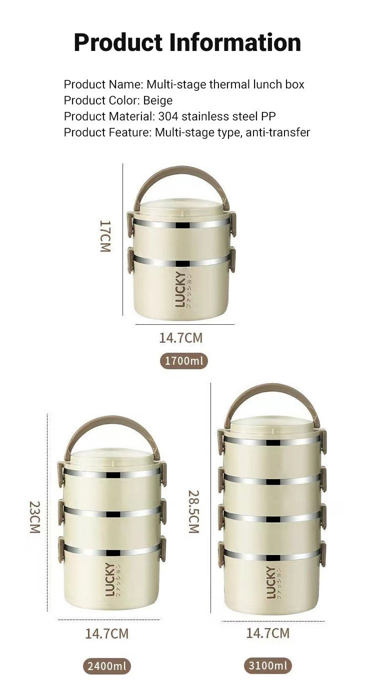 Stainless Steel Insulated Lunchbox Multi-Layer Bento Box Leakproof Lunchbox Insulated Lunch Container
