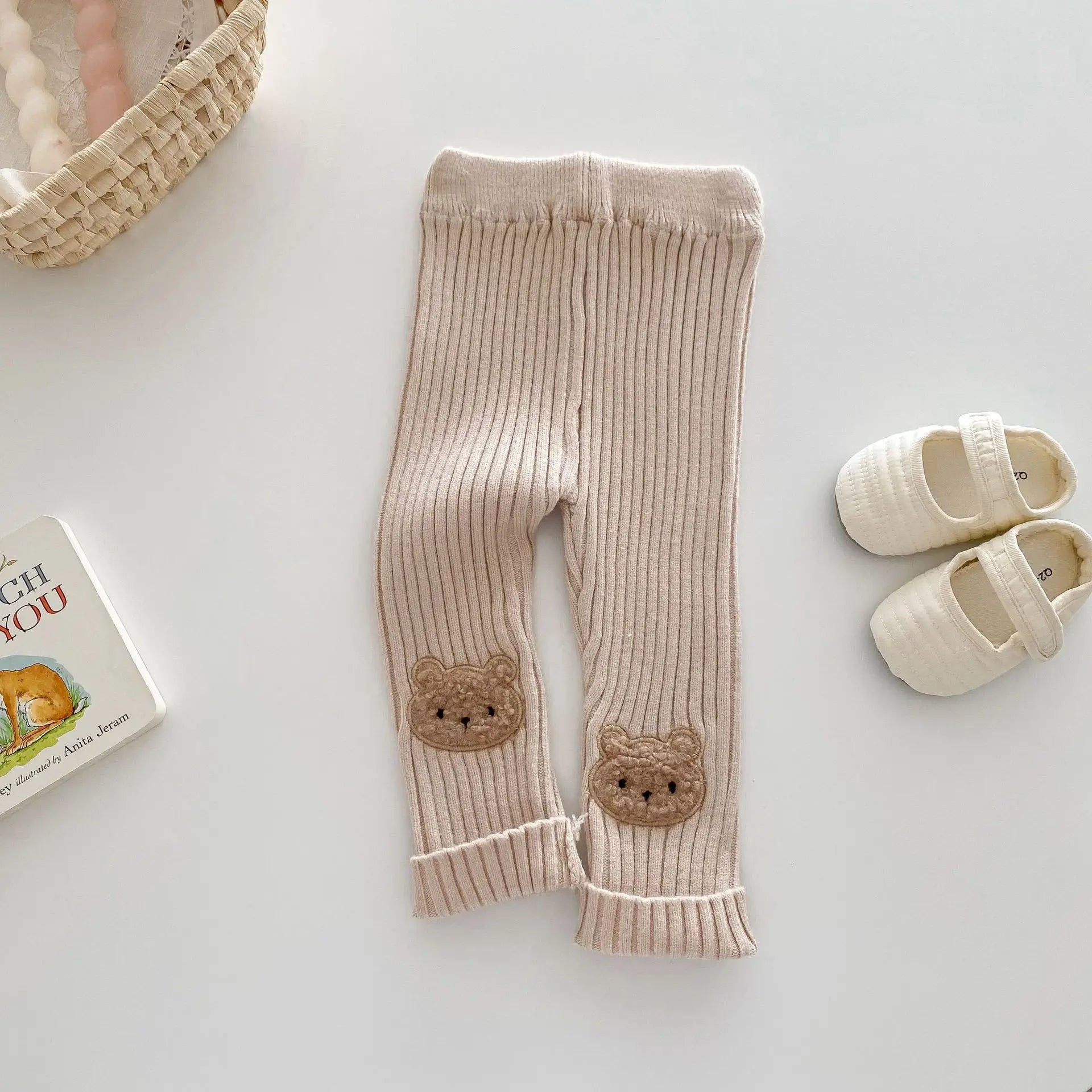 New Autumn Kids Knitted Leggings Girls Cute Cartoon Skinny Pants Children's Baby Pit Strip Trousers 0-5Y Girls