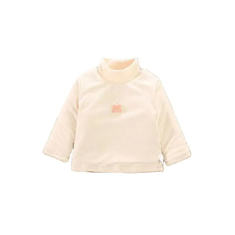 Kid's Winter Blouse 1-5Y Girls Padded Cotton Long Sleeve T-shirt Children's Thickening Warm Bottoming Shirt