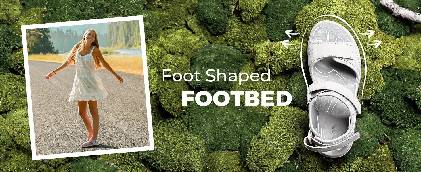 Women's Sandals Summer Beach Flats Adjustable Ankle Strap For Swollen And Flat Feet With Arch Support Open Toe Orthotic