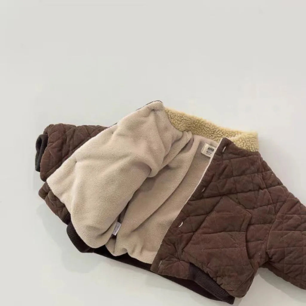 2025 Winter Nieuwe Baby Lange Mouw Warme Jas Plus Fluwelen Dikke Baby Jongen Gewatteerde Jas Meisjes Vintage Fleece Jas Kinderkleding 1-3Y