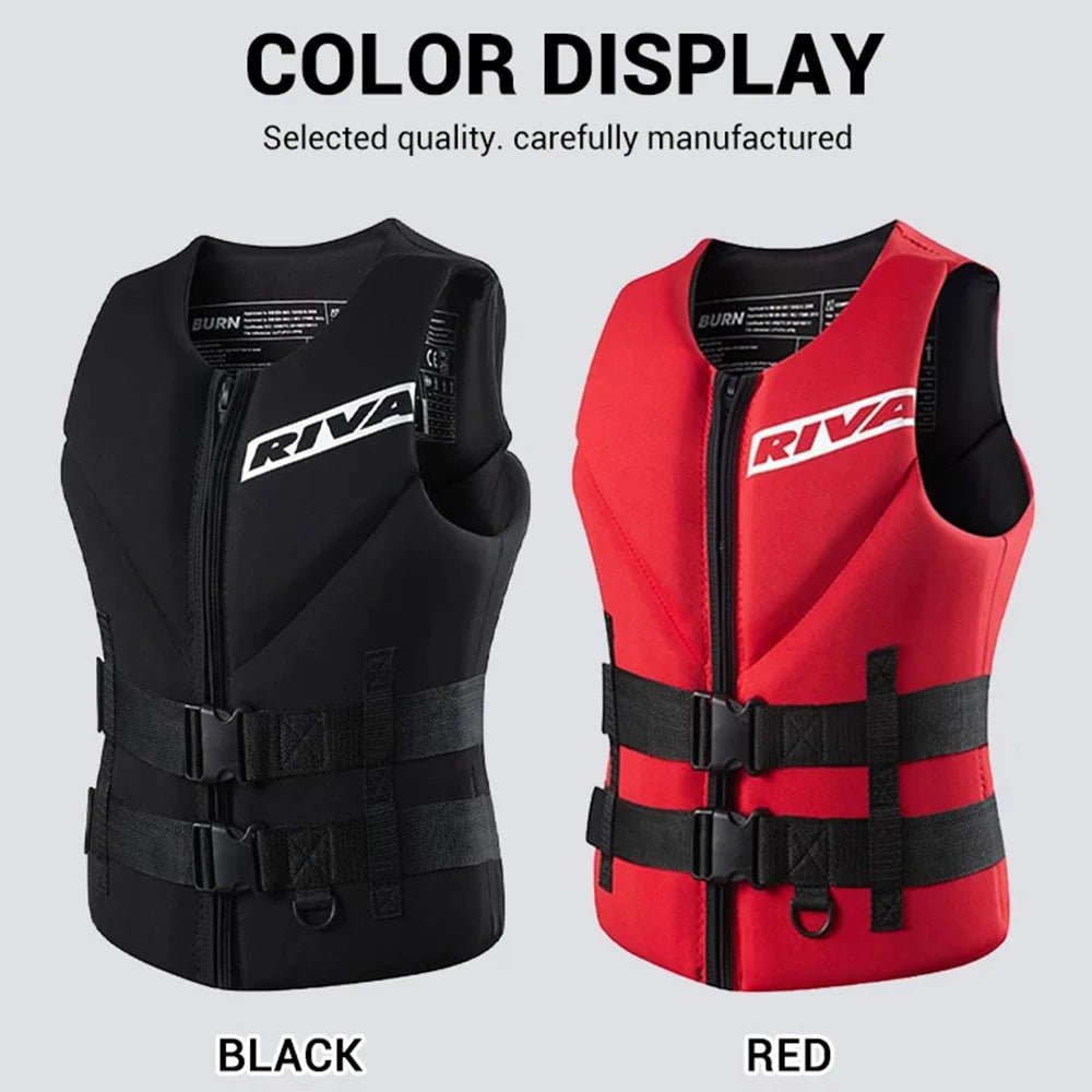Adult Life Jacket Vest – Buoyancy Safety Vest for Kayaking, Surfing, Wakeboarding, Boating & Water Sports