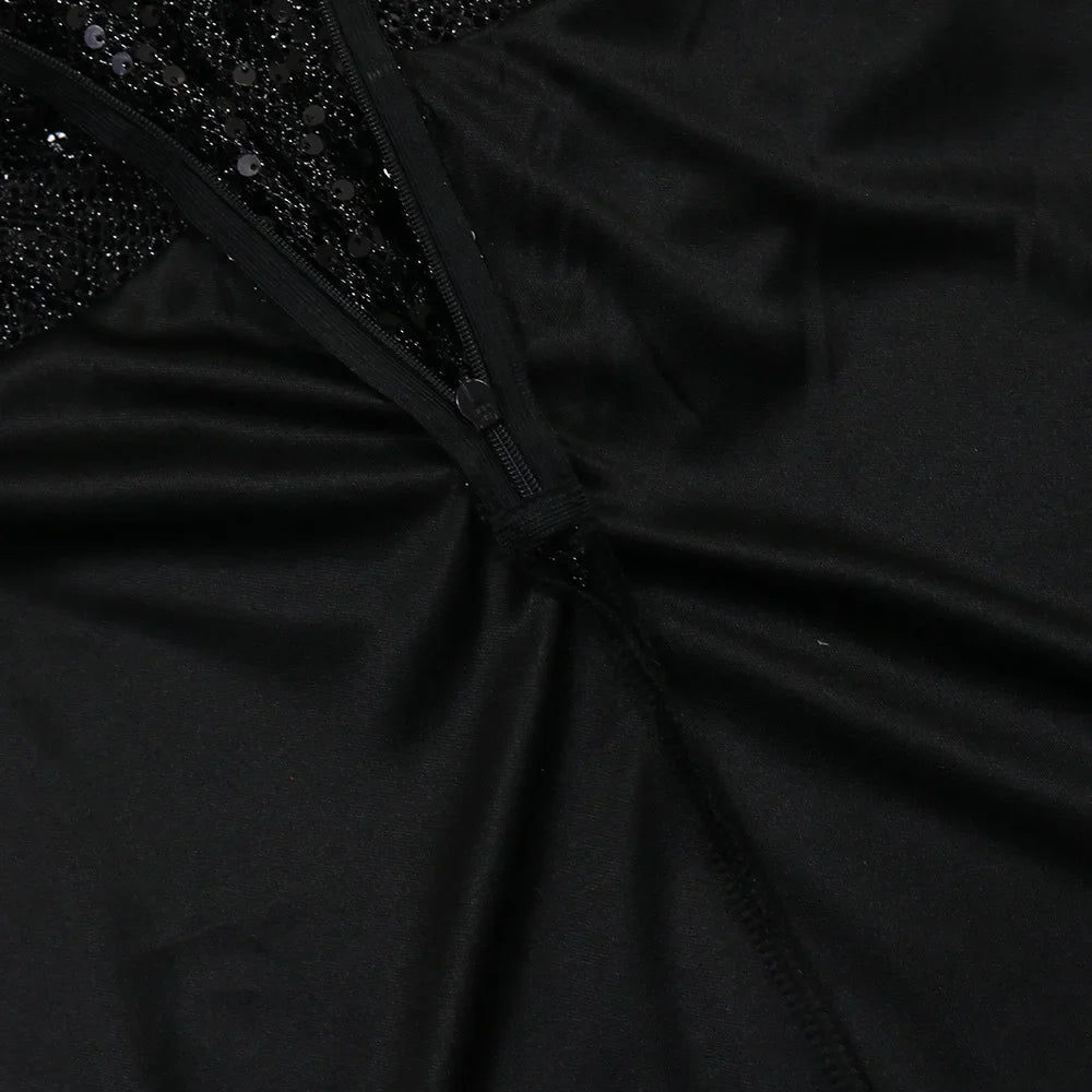 Sexy Strapless Sequin Party Dresses Long Cocktail Formal Prom Dress
