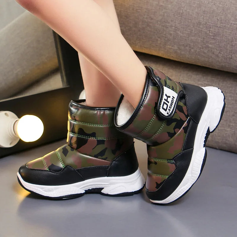 Kids' Casual Shoes Snow Boots Ankle Boots PU Leather Winter Shoes Velcro Anti-Slip Warm Shoes For Girls Size 26-37