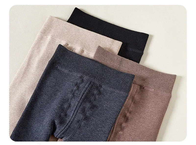 New Autumn Kids Leggings Infant Girls Solid Colour Pit Strip Render Pants Toddler Fleece Padded Warm Trousers 1-3Y Girls