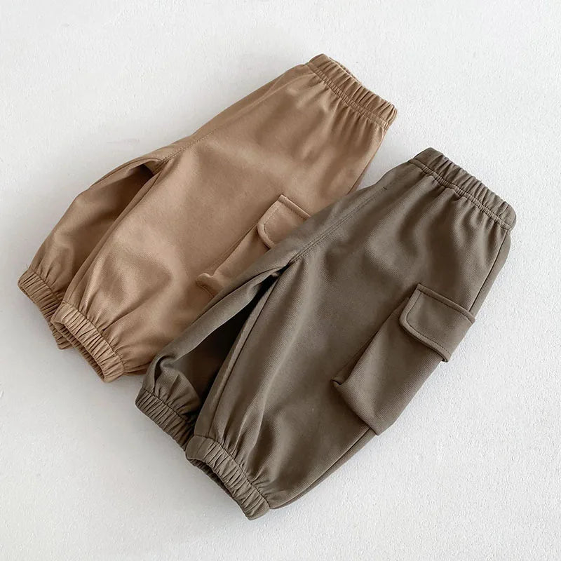 Nieuwe herfst kinderbroeken jongens meisjes effen kleur casual harembroek kinderen baby simplicity cargo broek 0-5T unisex