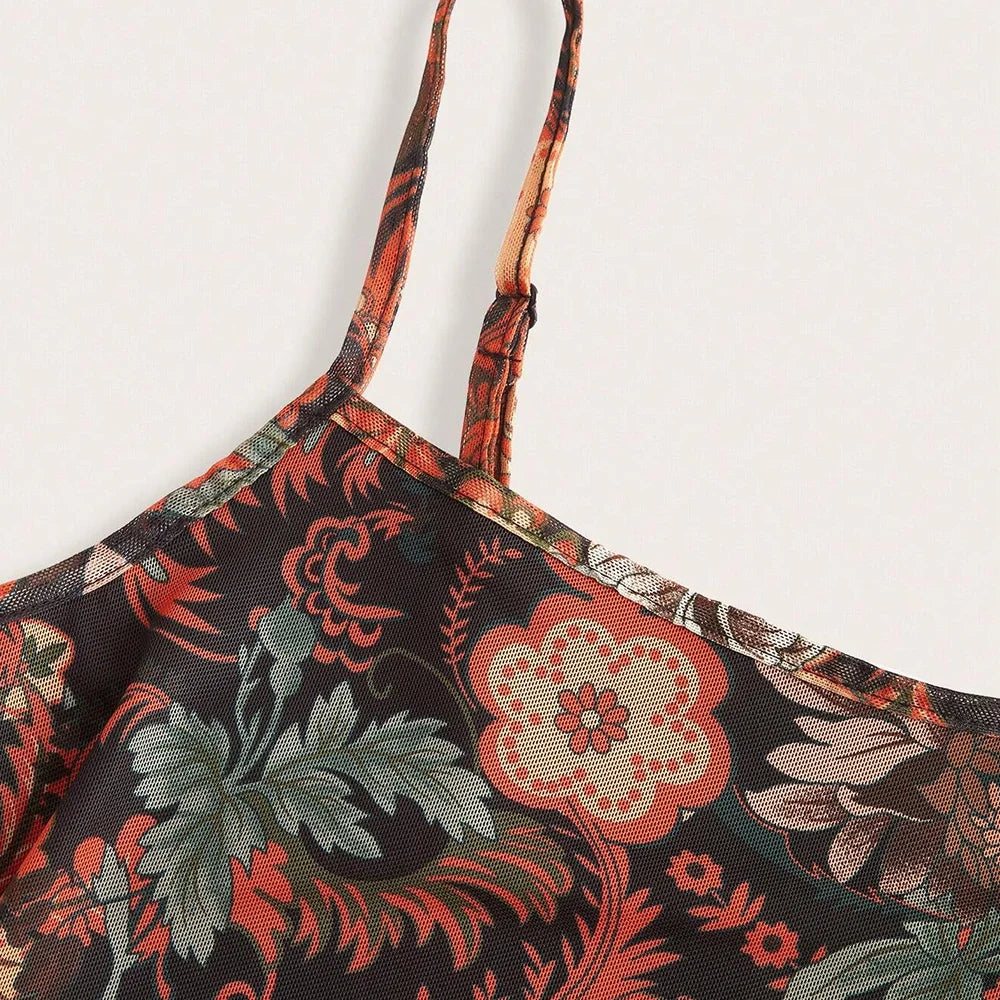 Jurken Zomermode Hot Sweet Grafisch Print Ontwerp Mouwloos Vierkante Hals Mini Casual Cami Melkmeisje Damesjurken