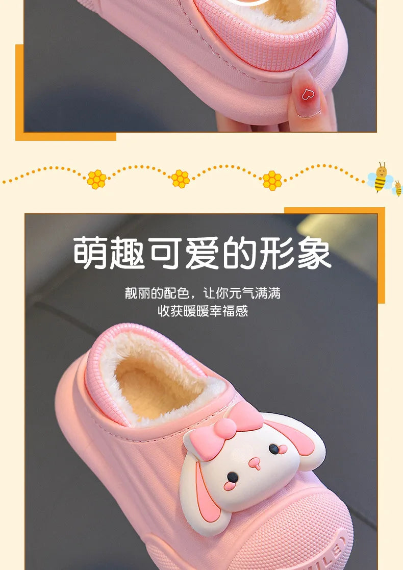 Children’s Baby Cotton Shoes Winter Warm Cartoon Sheep Non-Slip Shoes Kids Soft Sole Girls' Indoor Slippers
