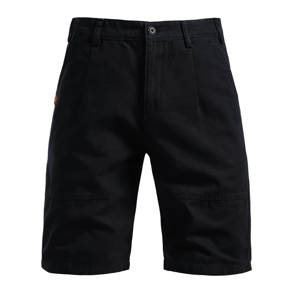 2025 Men's 5-Inch Casual Shorts 100% Cotton Solid Elastic Waist Summer Comfy Beach Business Social Multi Colours