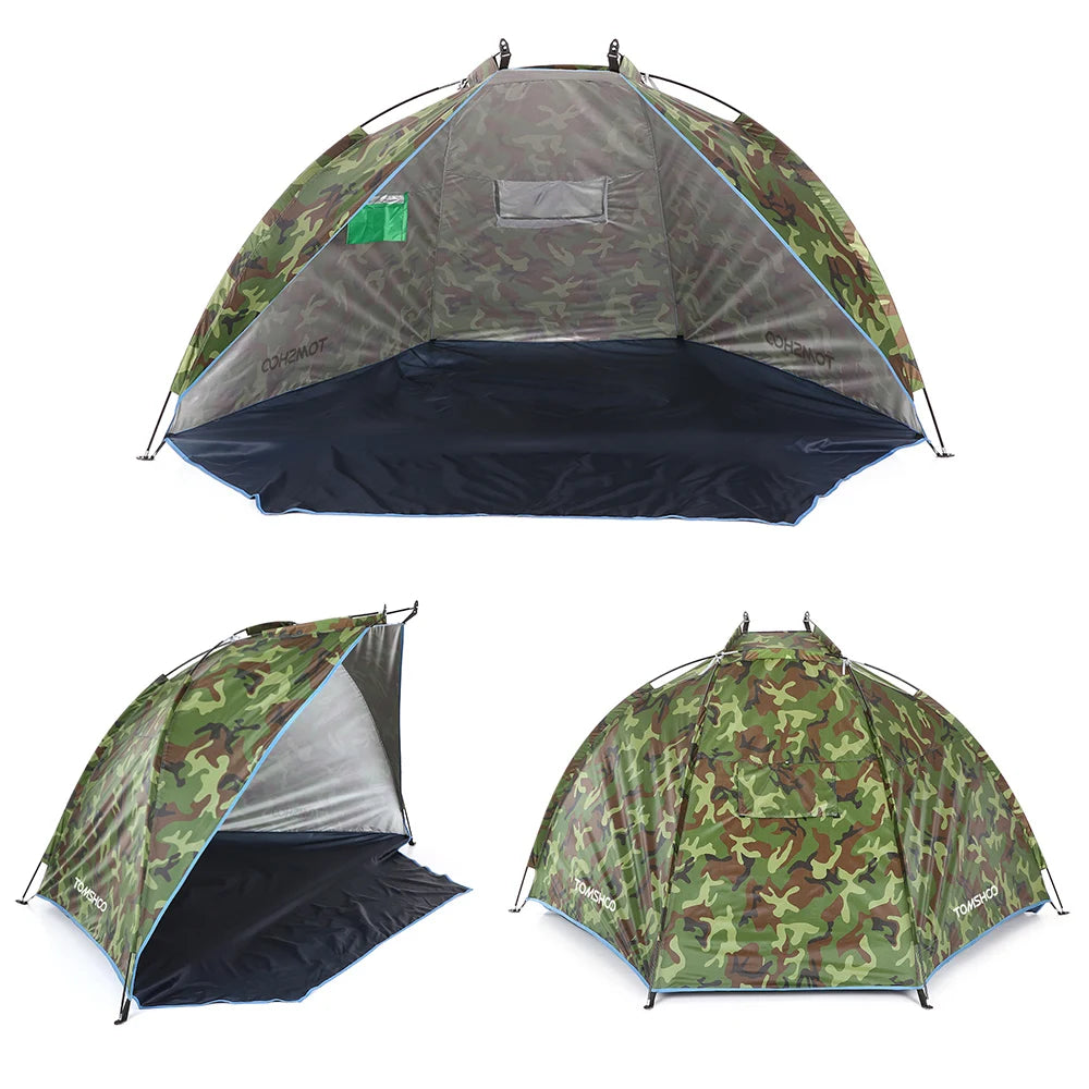 2 Persons Outdoor Beach Tents Shelters Shade UV Protection Ultralight Tent for Fishing Picnic Park Summer Awning Shade Shelter