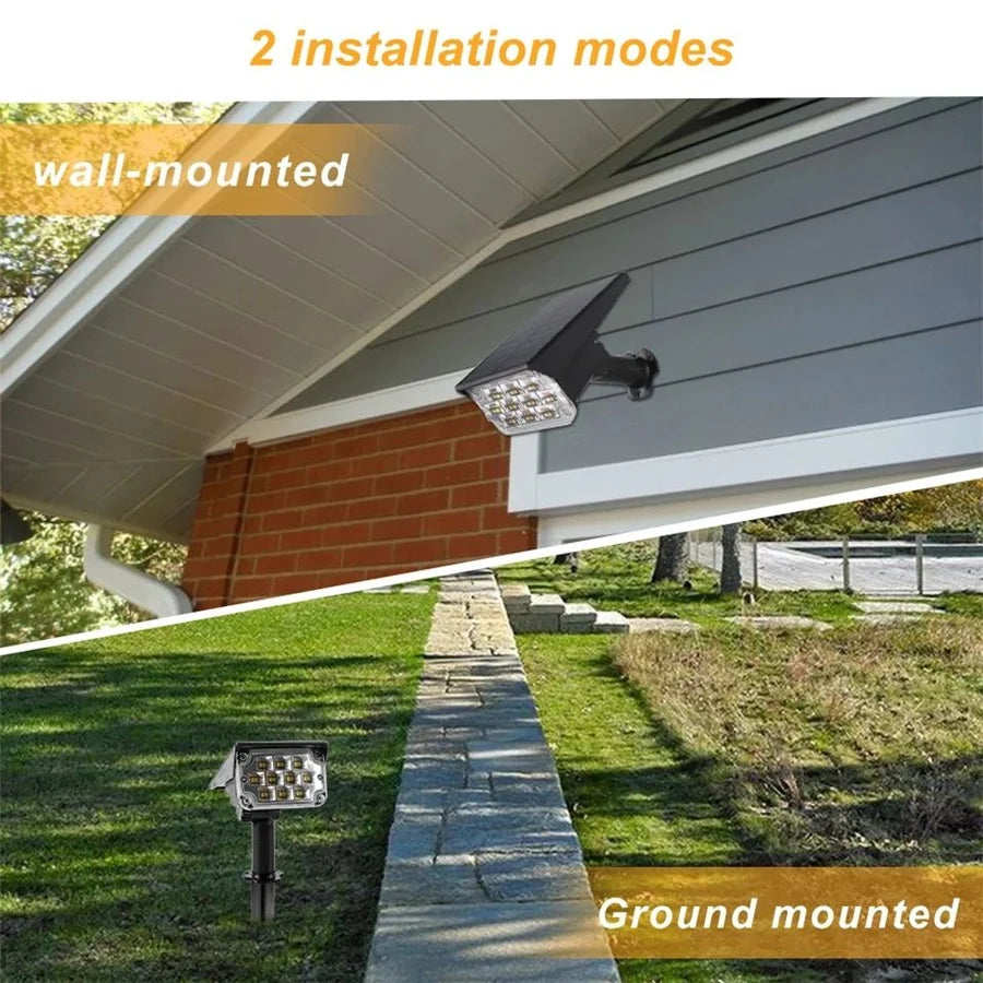 New 2 In 1 Solar Garden Light Adjustable Outdoor Wall Lamps Waterproof Super Bright Spotlights RGB Solar Landscape Lawn Lamps