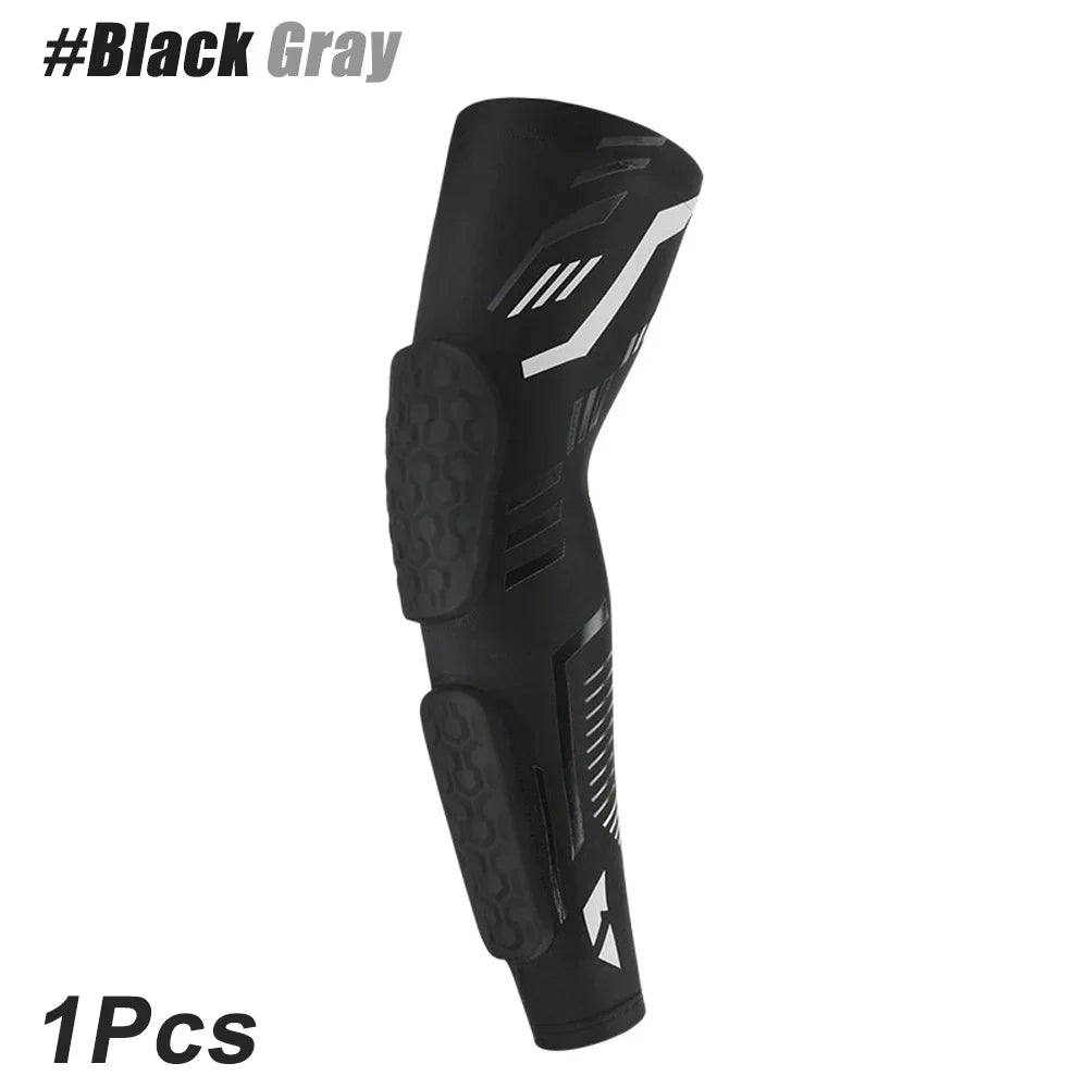 Sports Anti-Collision Padded Arm Sleeves For Protection of Elbow and Forearm During Sports - Honeycomb Pads For Men & Women