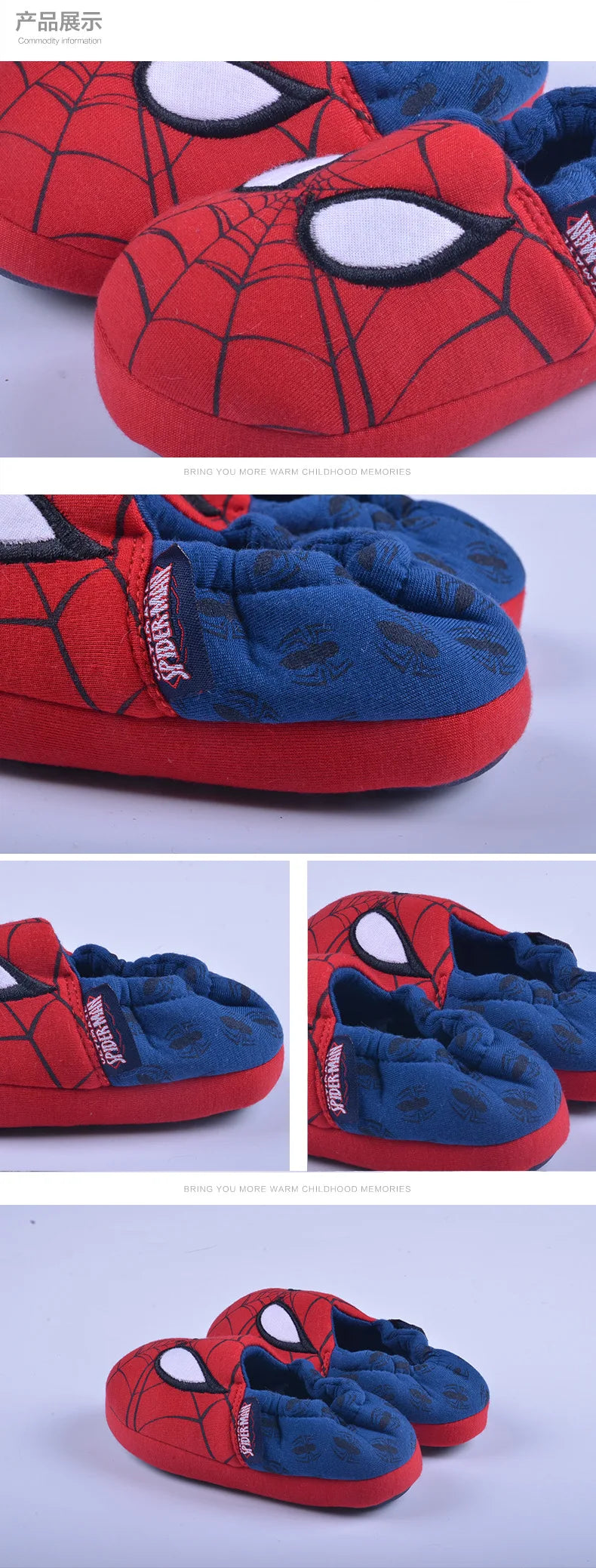 Unisex Adult & Children Indoor Home Slippers Heel Cotton Anti-Skid Floor Children's Shoes Breathable Cartoon Red Slippers Size 26-46