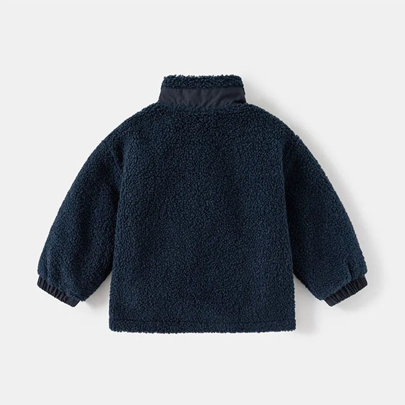 Herfst- en winterjas voor jongens, dikke jas met babydeeltjes, fluweel, opstaande kraag, top, trendy kinderkleding voor jongens van 1-6 jaar