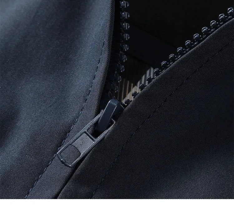 2025 Lente en herfst Nieuwe Amerikaanse retro lange mouwen revers zakelijke casual jas heren slanke veelzijdige dagelijkse jas met ritszak