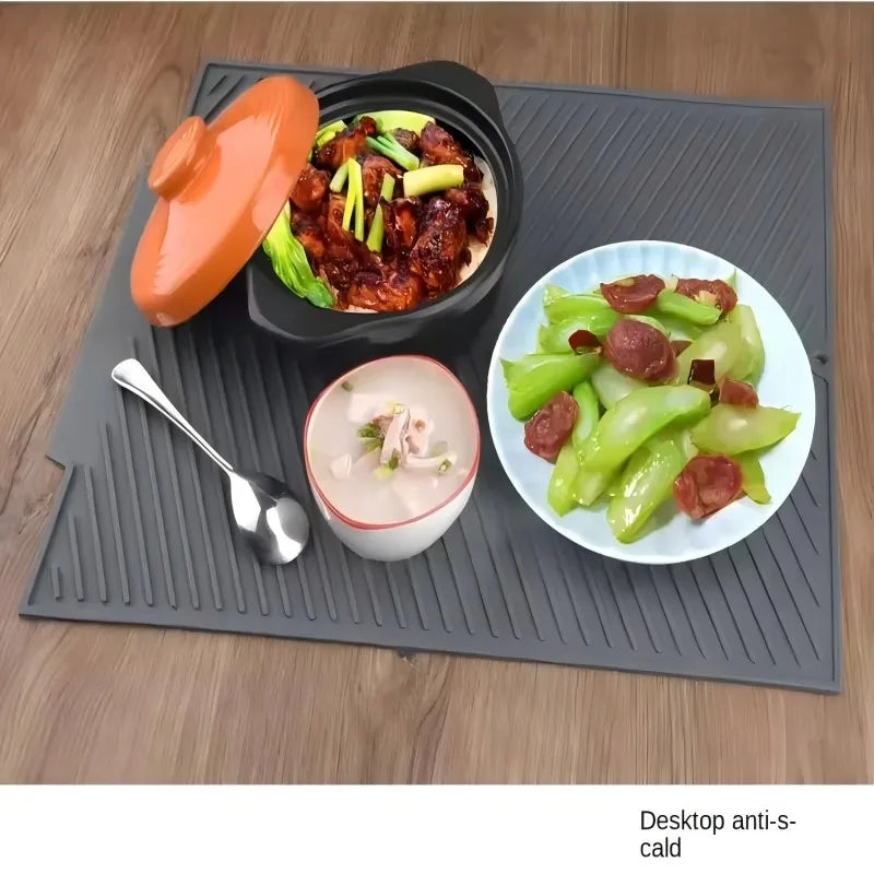 1 stuk siliconen afdruipmat, droogmat voor potten, afdruipmat voor keuken, servies, antislipmatten, anti-verbrandingsmat, keukenbenodigdheden