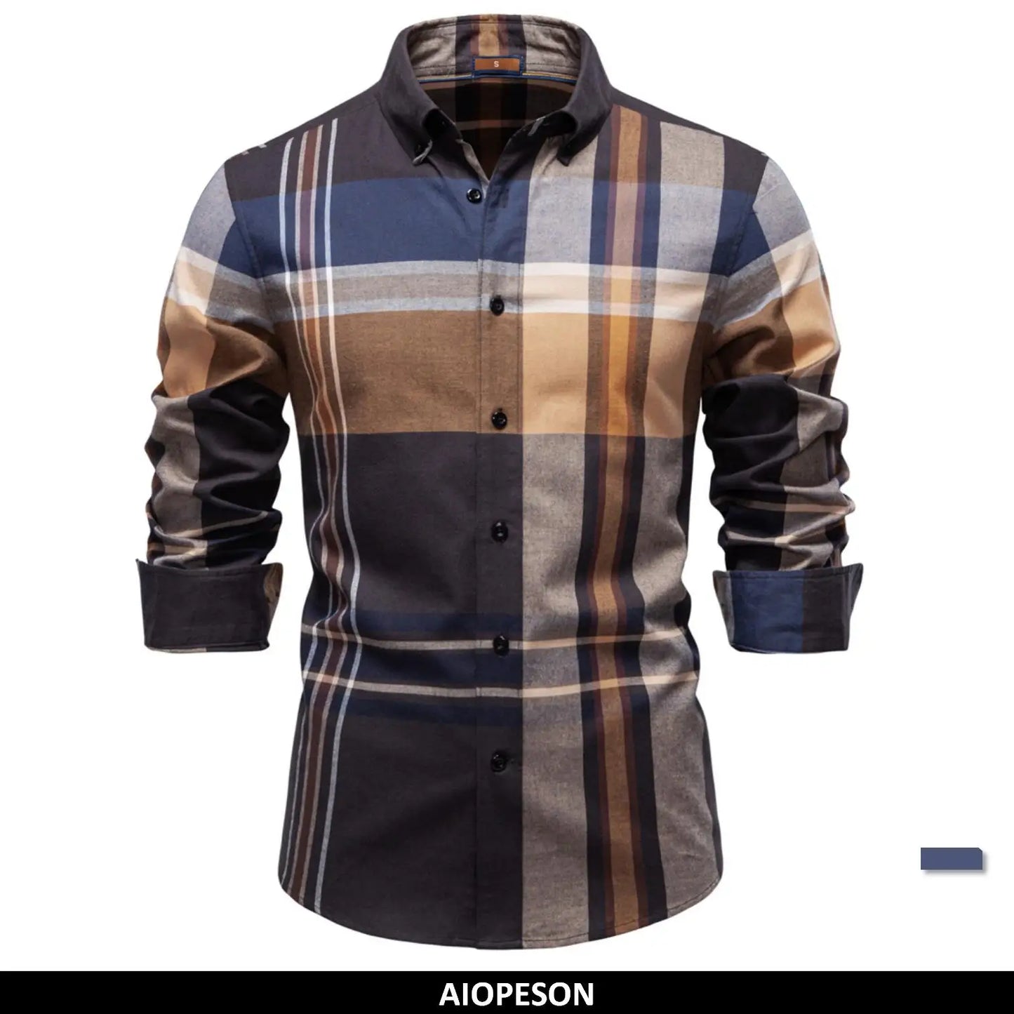 Men's Classic Plaid Shirt 100% Cotton Long Sleeve Autumn Winter Thickened Office Formal Business Executive Shirts For Men