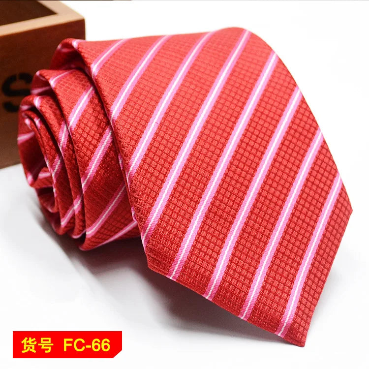 Men's Solid Color Stripe Floral Jacquard Necktie 7-8cm Width Fashionable Daily Wear Cravat for Wedding Party Gift