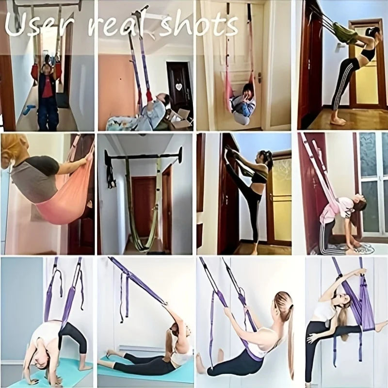 Yoga Strap Stretch Band, Elastic Fitness Rope, and Universal Back & Leg Belt For Home Backbend & Handstand Inversion Training Hammock