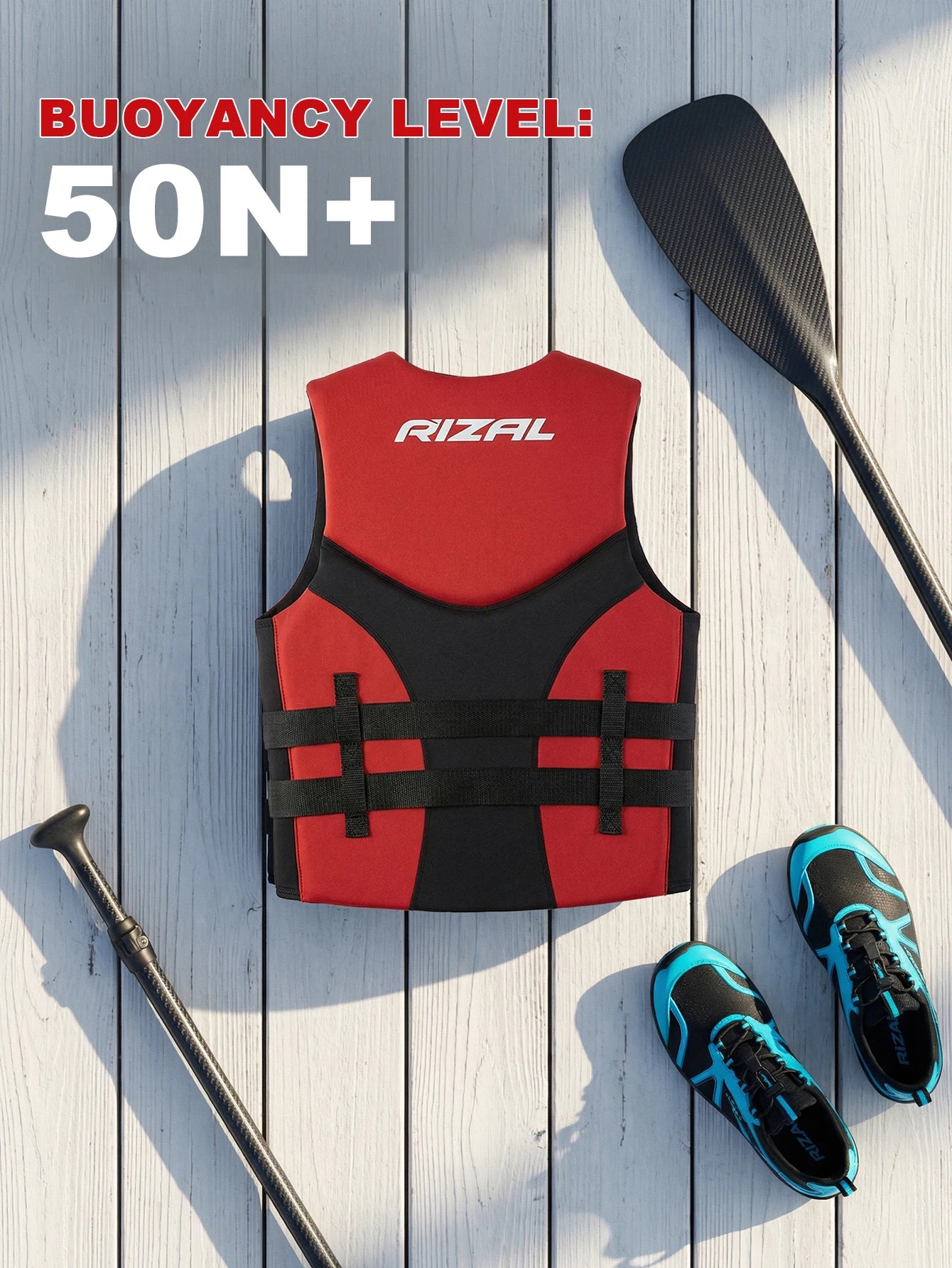 Adult Life Jacket Vest – Buoyancy Safety Vest for Kayaking, Surfing, Wakeboarding, Boating & Water Sports