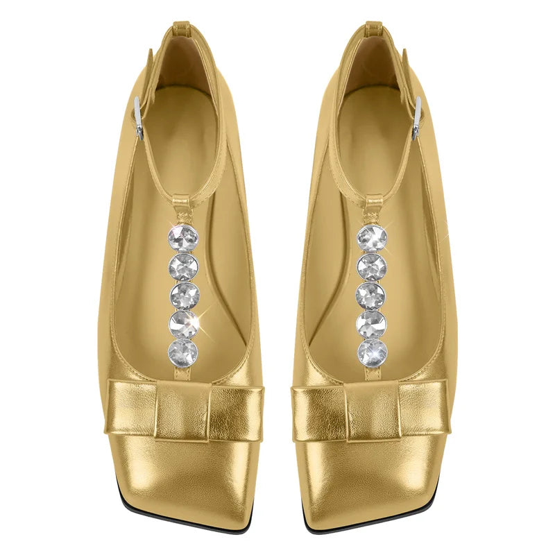 Woman Rose Red Elegent Slip On Flats Fashion Daily Elegant Crystal Flat Shoes