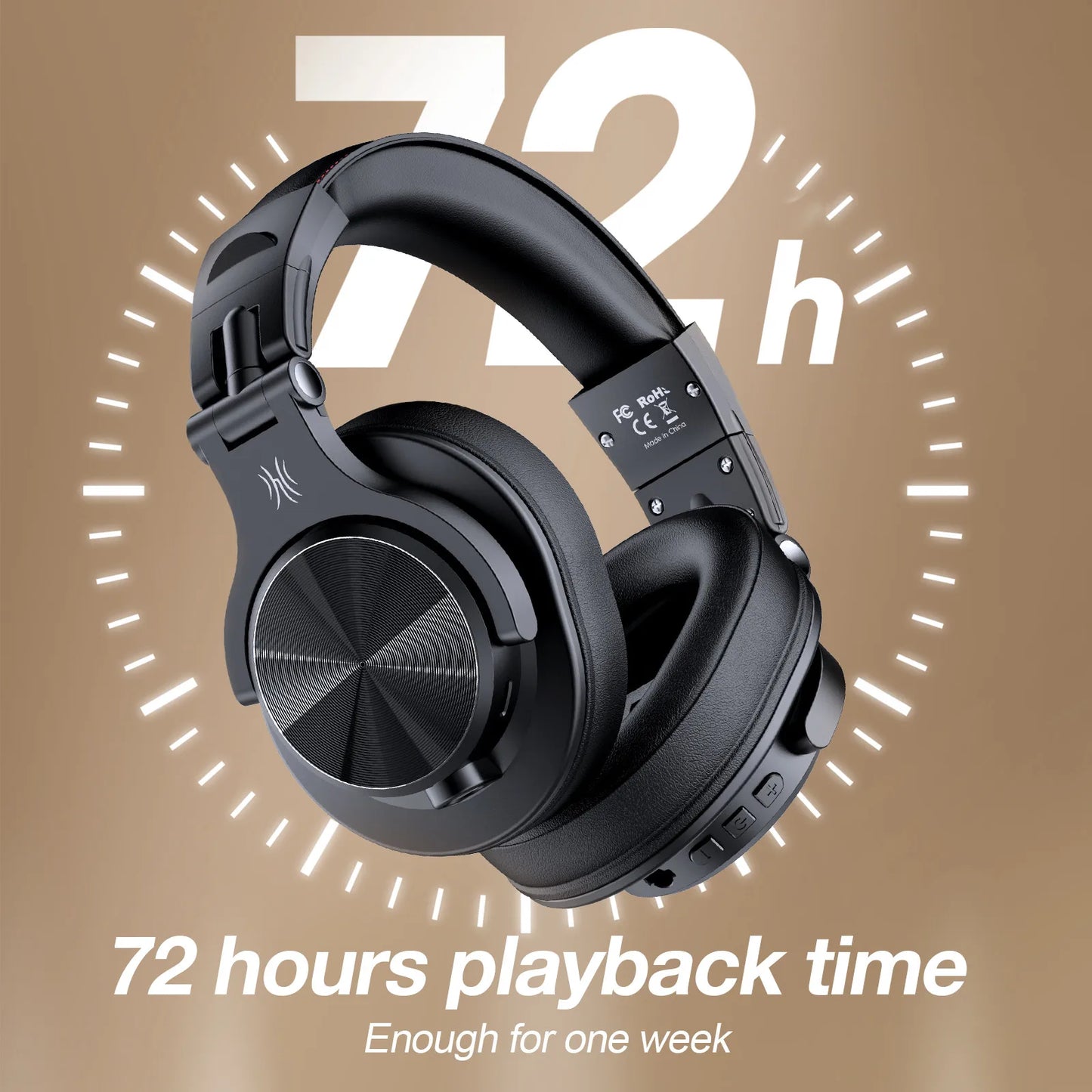 Oneodio Fusion A70 Wireless Bluetooth Headphones Bluetooth 5.2 Headphones Hi-Res Audio Over Ear 72H Playtime Professional Stud