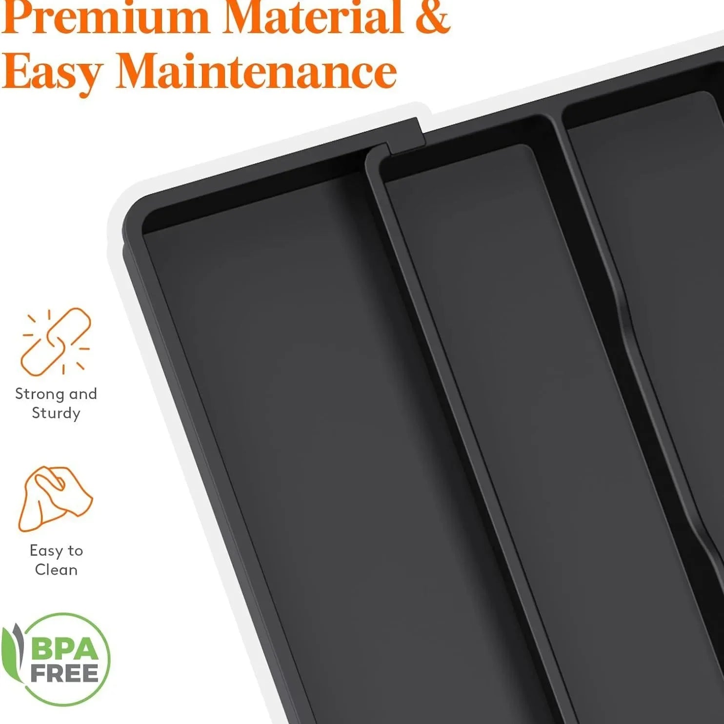 Kitchen Silverware Drawer Organizer Expandable Utensil Tray Adjustable for Spoons Forks Knives Flatware and Cutlery Organizer