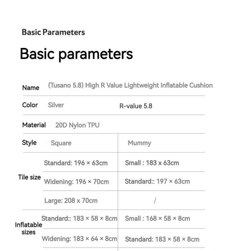 Naturehike R5.8 Inflatable Mattress Thermal Insulation Air Cushion for Hiking Outdoor Sleeping Bed Pad Ultralight Folding Mat