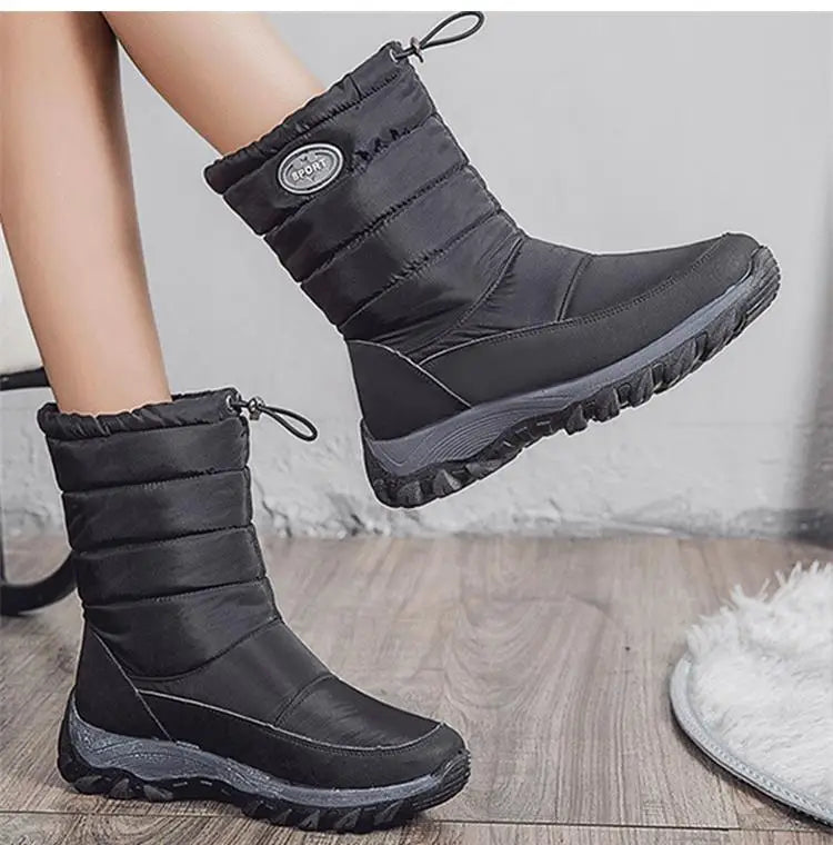 Women Boots Snow Plush Ladies Shoes Waterproof Women Shoes Zipper Boots Ladies Keep Warm Soft Botas Mujer Women's Winter Shoes